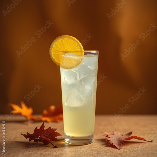 Photo of shot of a drink with soda and lemon