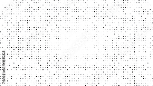 Black and white halftone gradient background with dotted pixel texture retro pop art style abstract grunge pattern digital wallpaper design vintage comic effect backdrop