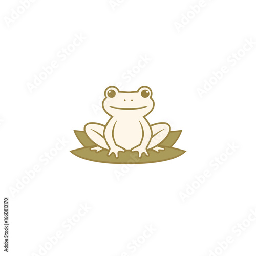 Fotografia a frog sitting in lilypad exclusive luxury logo minimalist