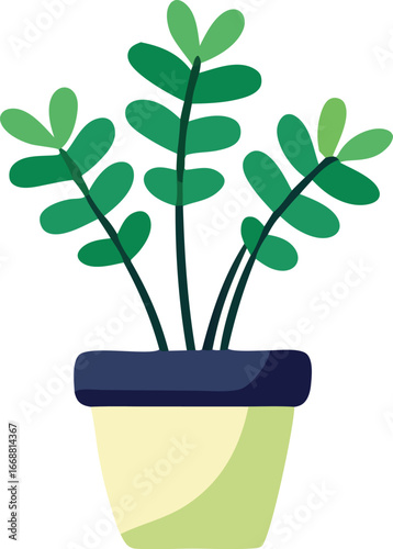 Charming potted plant with lush green leaves bringing nature indoors for a fresh and vibrant home decor accent