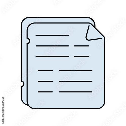 Document lineal color line icon with white background vector stock illustration