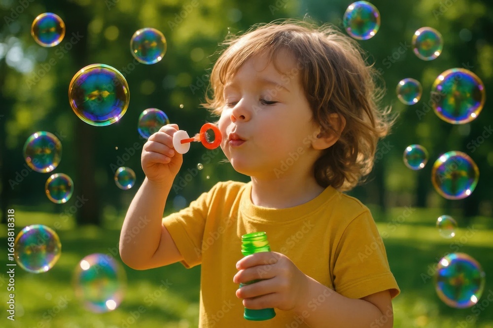 A Child's Delight in Nature's Bubbles A Child's Delight in Nature's Bubbles