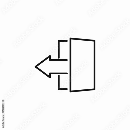 arrow exit door icon sign vector