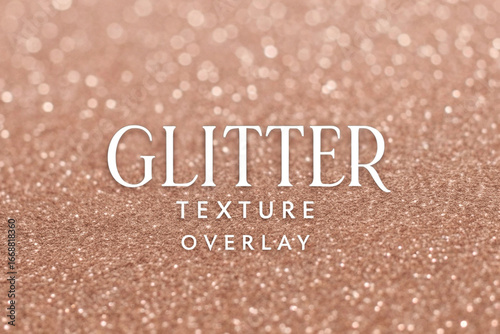 Rose Gold Glitter Texture Overlay with Subtle Bokeh Effect sparkle