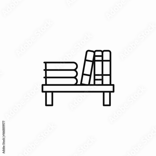 books shelf library icon sign vector