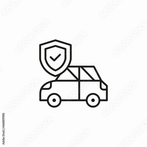 car automobile insurance icon sign vector