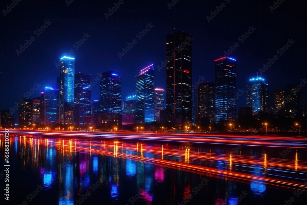 Fototapeta premium A Symphony of Lights and Reflections