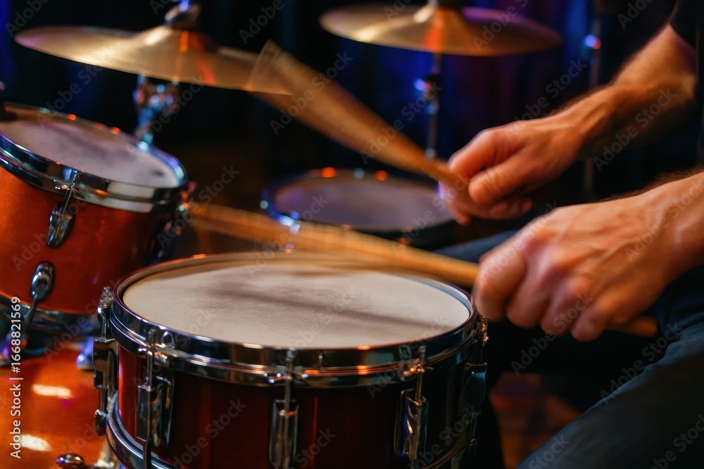 Naklejka premium A Drummer's Passionate Performance