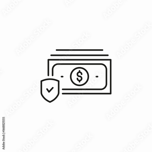 secure cash money icon sign vector