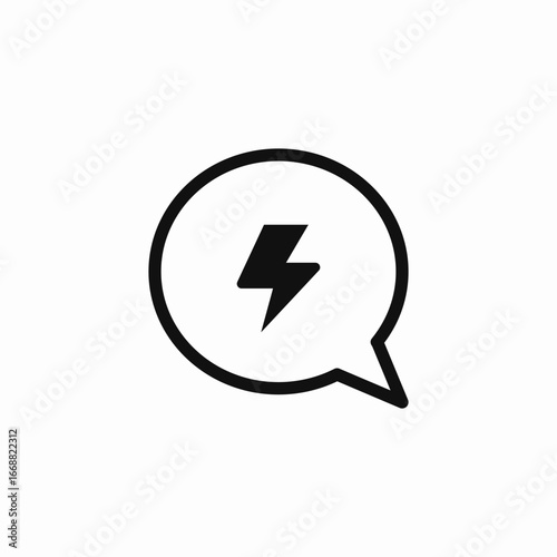speech bubble lightning icon sign vector