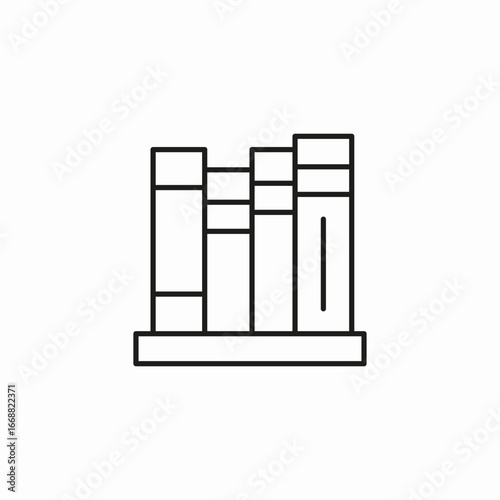 stacked books shelf icon sign vector