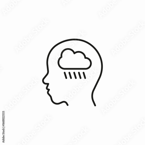 stormy thoughts rain icon sign vector