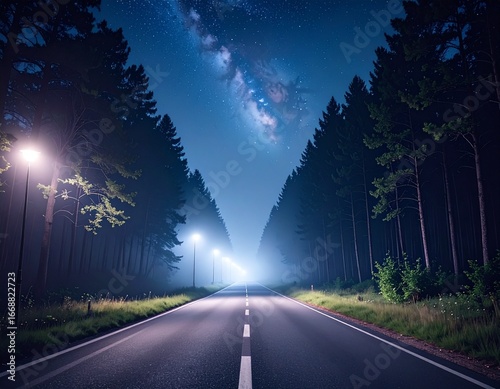 road in the night