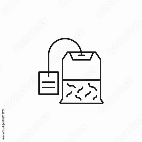 tea bag loose leaf icon sign vector