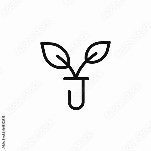 test tube plant experiment icon sign vector