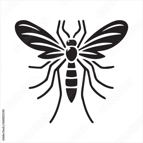 Minimalist Mosquito Silhouette Vector