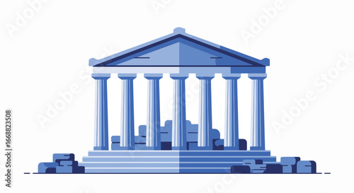 A stunning illustration of a classical building, depicting ancient architecture and historical grandeur