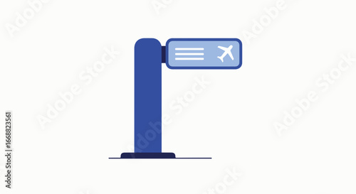 Simple airport sign post indicates information for passengers