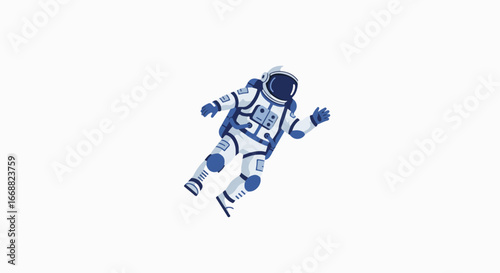 Astronaut floating in space, exploring the cosmos. The astronaut is wearing a space suit and is weightless in the emptiness