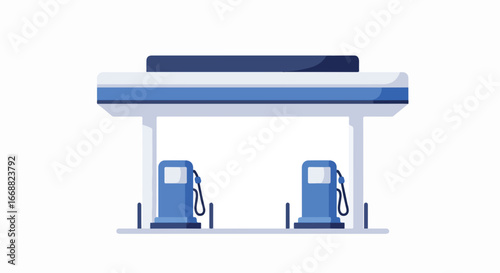 A clean and modern gas station, ready for refueling vehicles
