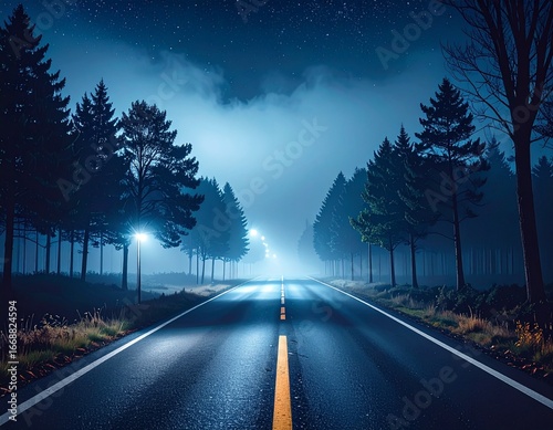 road in the night