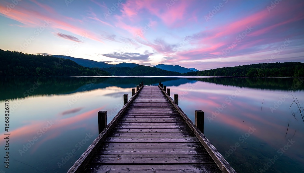 Fototapeta premium Peaceful Lakeside Sunset
