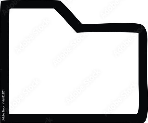 Simple outline folder icon representing digital storage and organization for documents and data files computer access