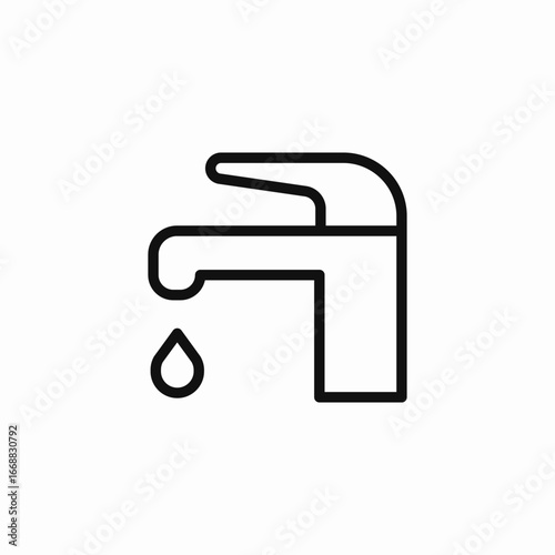 dripping water faucet icon sign vector