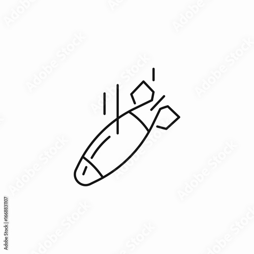 falling bomb icon sign vector