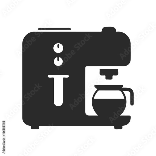 Silhouette of espresso machine with coffee pot