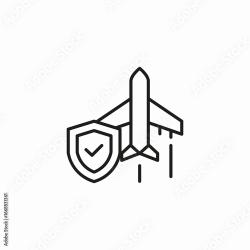 flight travel insurance icon sign vector