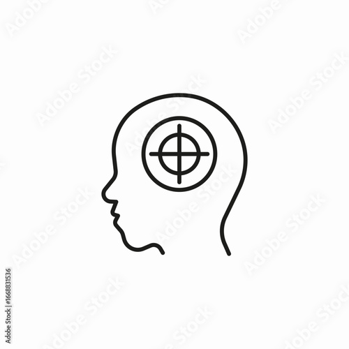 head crosshairs aim icon sign vector