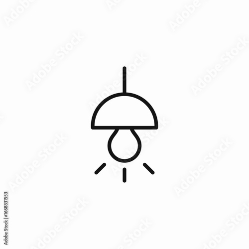 hanging light fixture icon sign vector