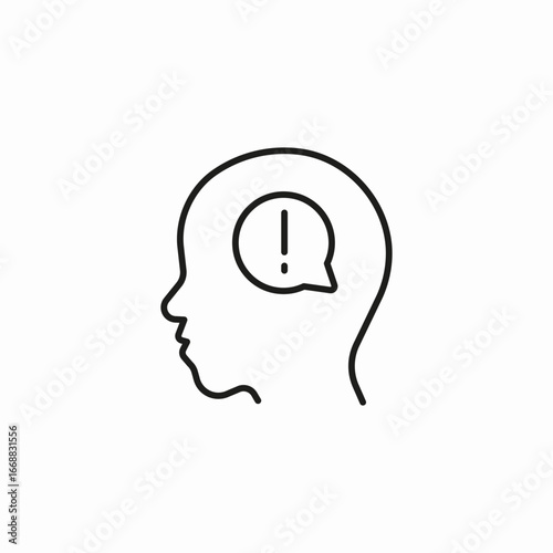 head alert thought icon sign vector