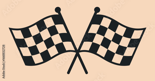 Checkered Flags Icon Vector Illustration for Racing, Competition, and Victory Related Design Projects