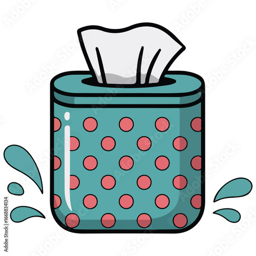 Open package wet wipes tissues isolated vector illustration on white background