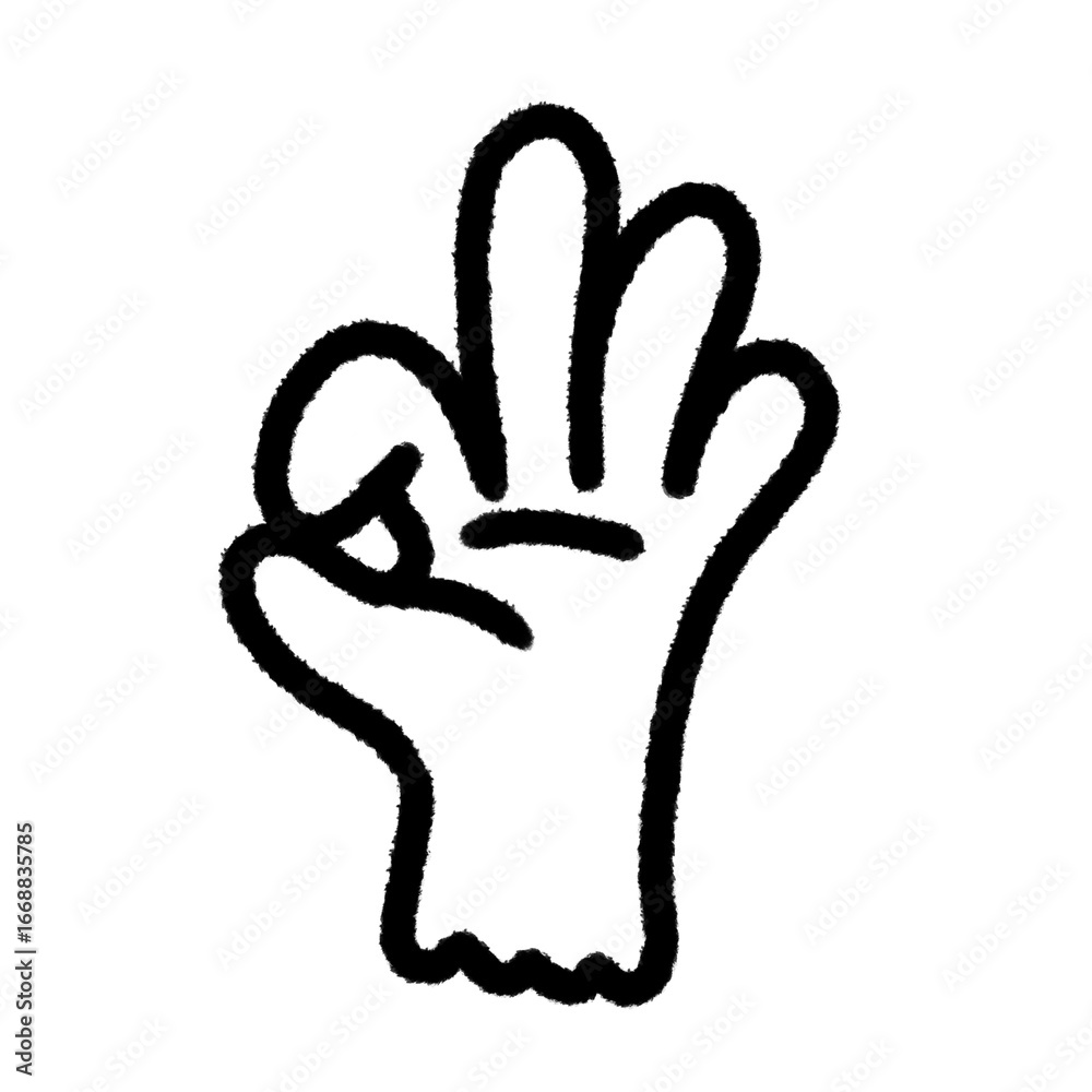 Obraz premium ok hand symbols sigh png outline, cute cartoon handdraw clipart kids doodle element hand drawn doodle, handwriting clipart, kawaii kids drawing, funny character, childlike sketch, handwritten words,