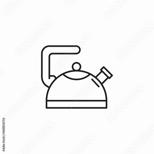kitchen tea kettle icon sign vector