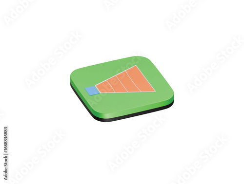 javelin throwing field icon 3d illustration render