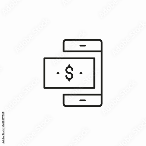 mobile bank transfer icon sign vector