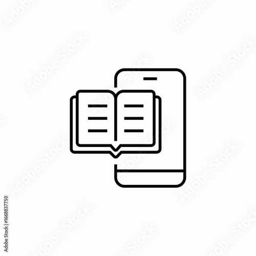 mobile reading app icon sign vector