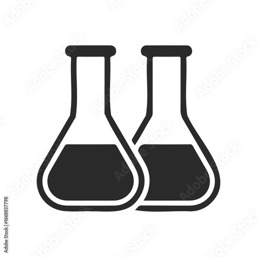 Icon of two chemistry flasks filled with liquid