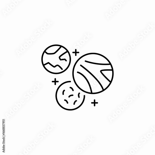 multiple planets galaxy icon sign vector