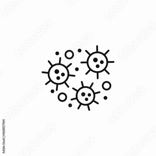 multiple viruses present icon sign vector