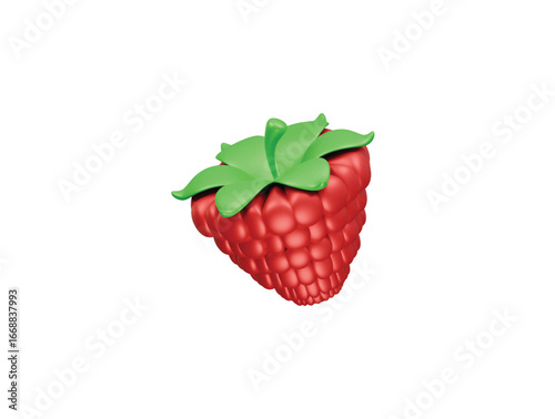 raspberries icon 3d illustration render