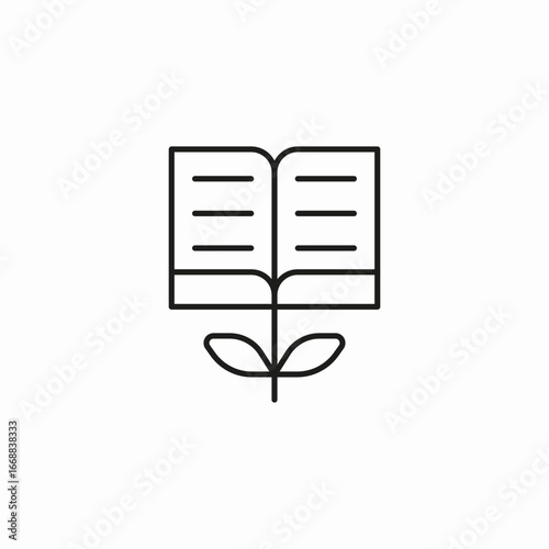 open book plant icon sign vector