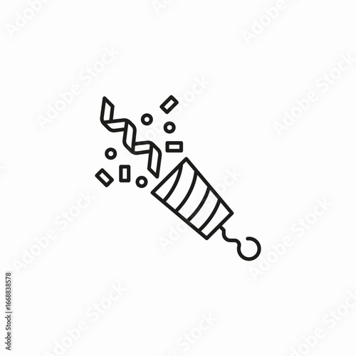 party popper confetti icon sign vector