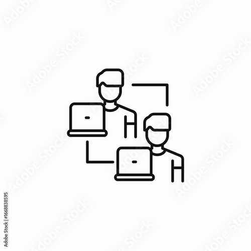 peer collaboration connection icon sign vector