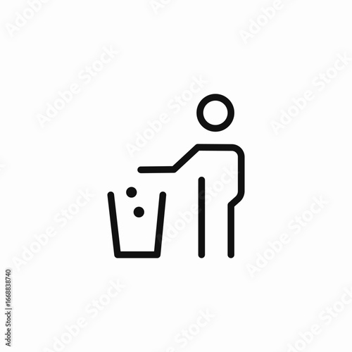 person disposing trash icon sign vector