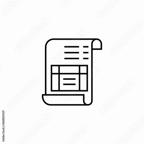 scroll document report icon sign vector